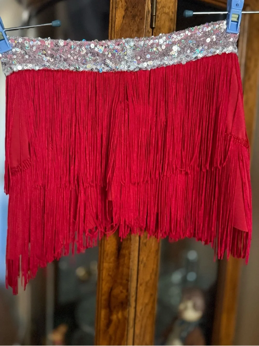 Weissman Child’s Large Red Sequin Fringe Dance Costume - Picture 13 of 13